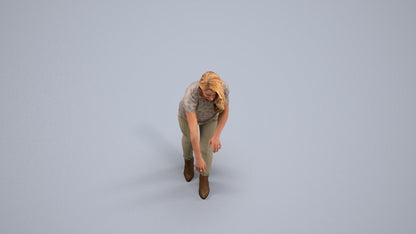 scanned 3D woman casual standing, photogrammetry people for Enscape and V-Ray, back view render