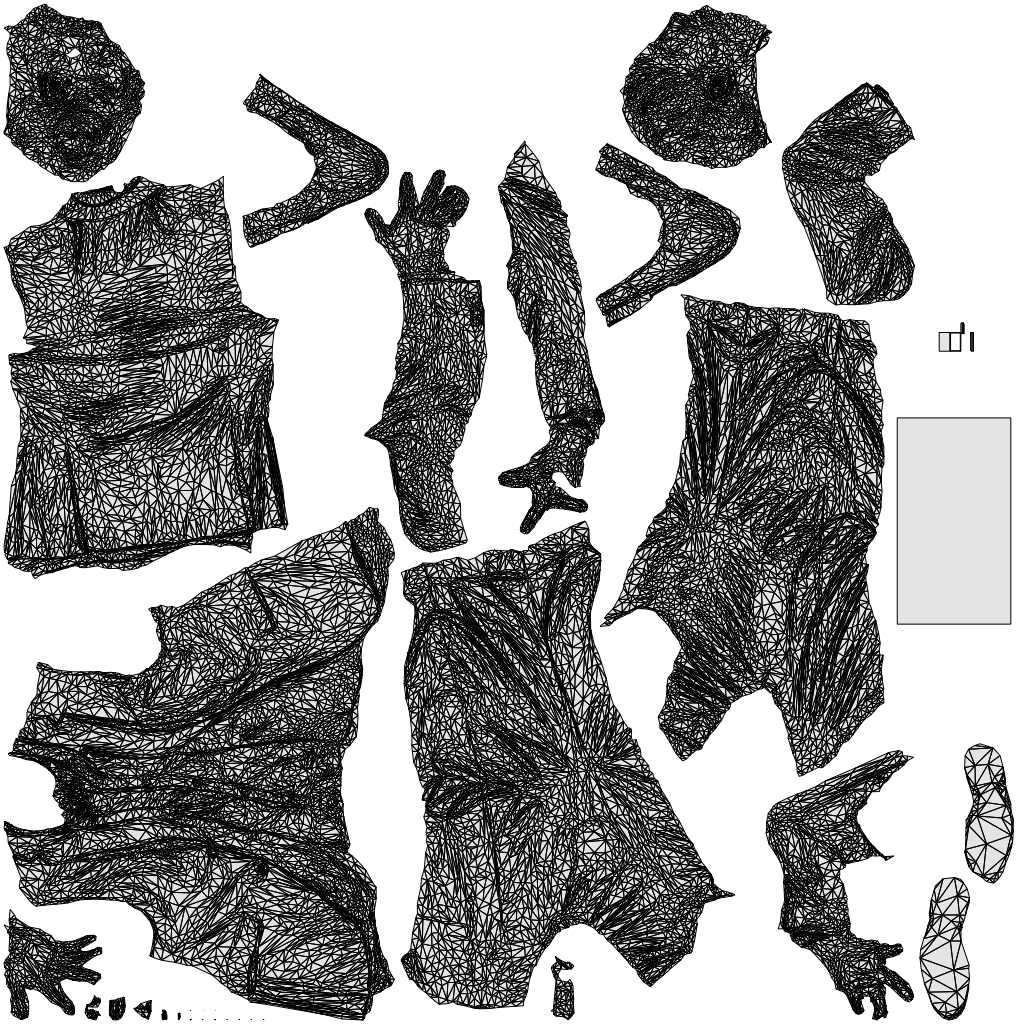 realistic 3D man business, scanned archviz people for Blender and 3ds Max, wireframe top-down view