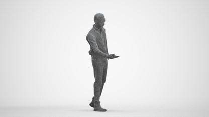 3D scanned man hospitality, photorealistic archviz people for Enscape and SketchUp, three-quarter front view render