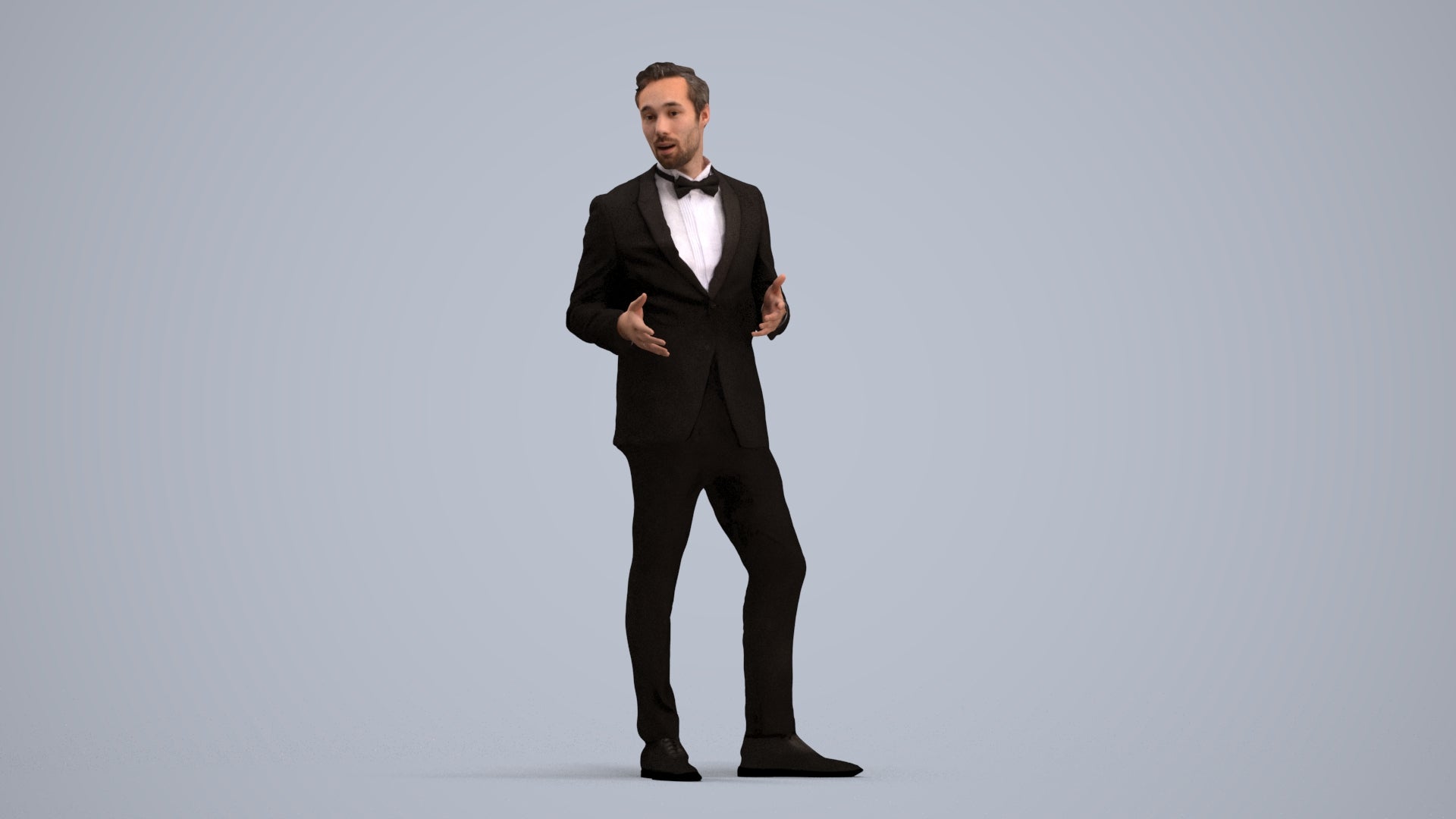 3D people model man formal formalaffairs, scanned human for 3ds Max rendering, standing pose render