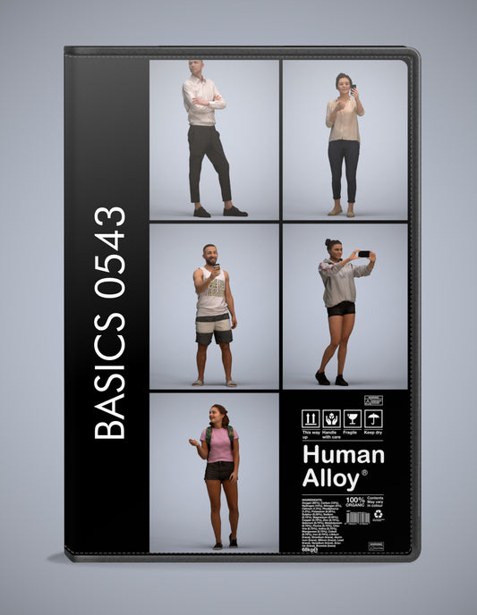 realistic 3D humans standing pack, 5 archviz people FBX OBJ for Blender