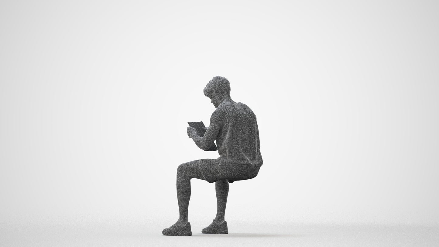 photogrammetry 3D man sport, realistic human model archviz FBX, square thumbnail