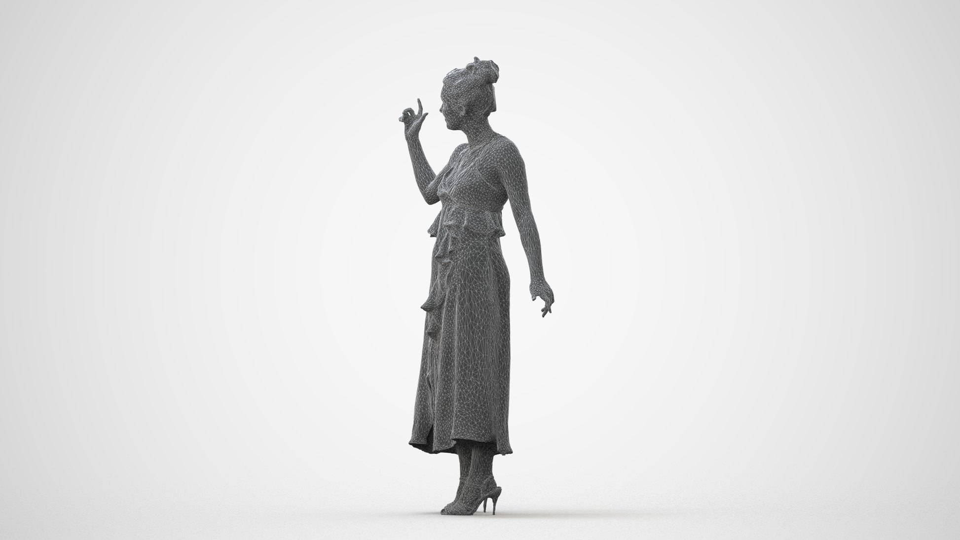 scanned 3D woman formal formalaffairs, photogrammetry people for Enscape and V-Ray, square thumbnail
