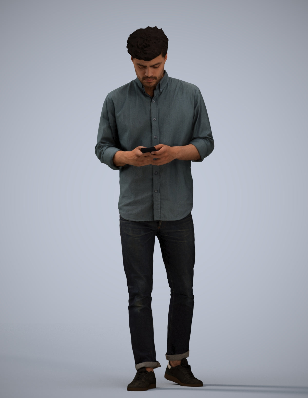 photogrammetry 3D man casual walking, realistic human model archviz FBX