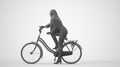 3D people model woman casual cycling, scanned human for 3ds Max rendering, square thumbnail