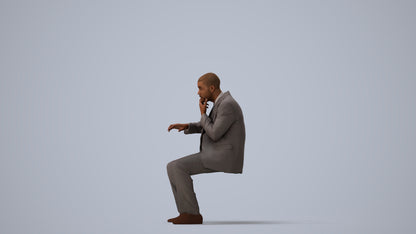 3D people model man business, scanned human for 3ds Max rendering, three-quarter view render