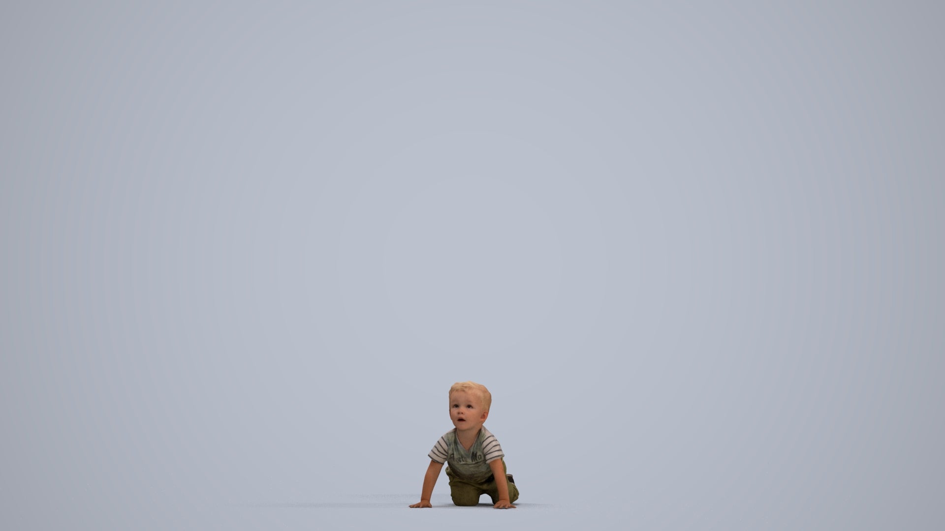 3D human model boy casual kids, photogrammetry scanned person for archviz, standing pose render