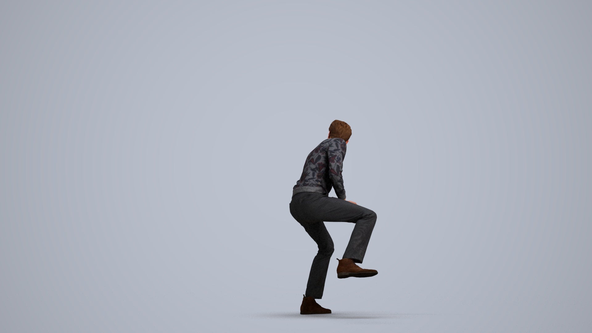 3D scanned man driving casual, photorealistic archviz people for Enscape and SketchUp, front view render