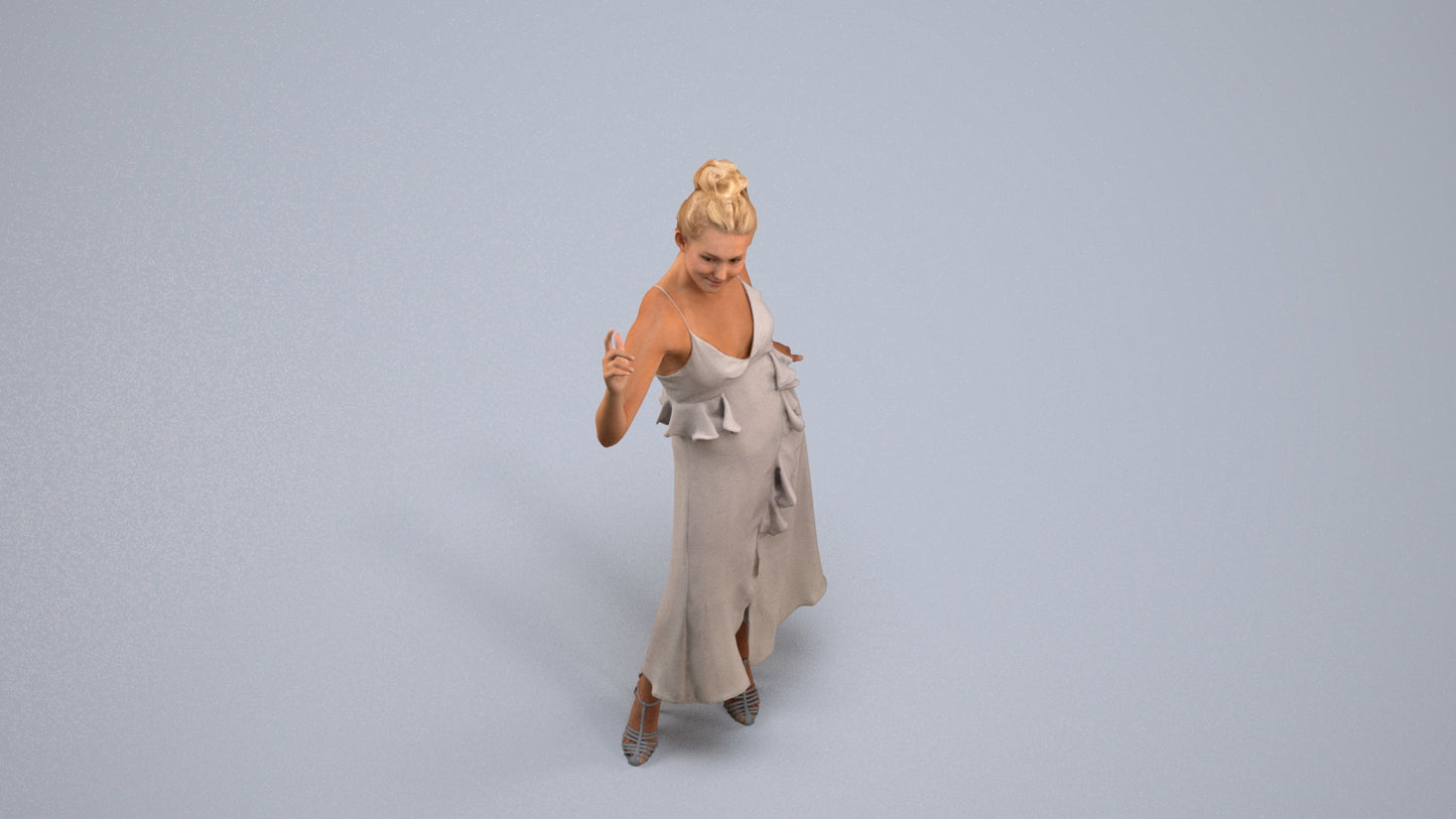 scanned 3D woman formal formalaffairs, photogrammetry people for Enscape and V-Ray, back view render