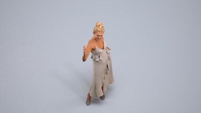scanned 3D woman formal formalaffairs, photogrammetry people for Enscape and V-Ray, back view render
