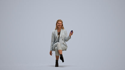 3D scanned woman business, photorealistic archviz people for Enscape and SketchUp, standing pose render