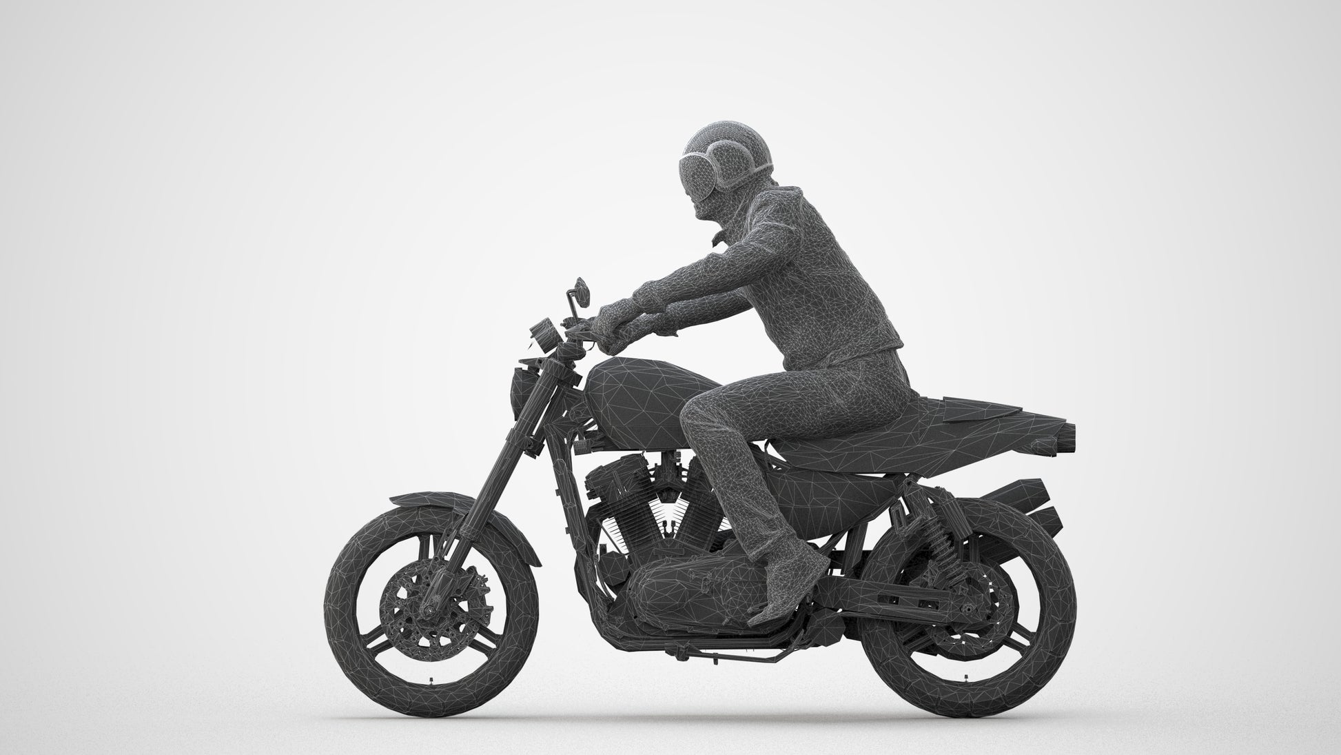 3D people model man casual cycling, scanned human for 3ds Max rendering, square thumbnail