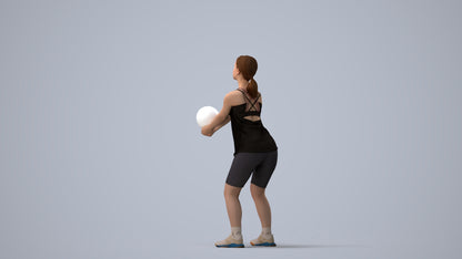 photogrammetry 3D girl sport, realistic human model archviz FBX, three-quarter view render