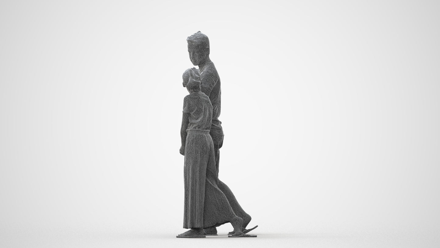 realistic 3D human girl casual kids, archviz people FBX OBJ for Blender, square thumbnail