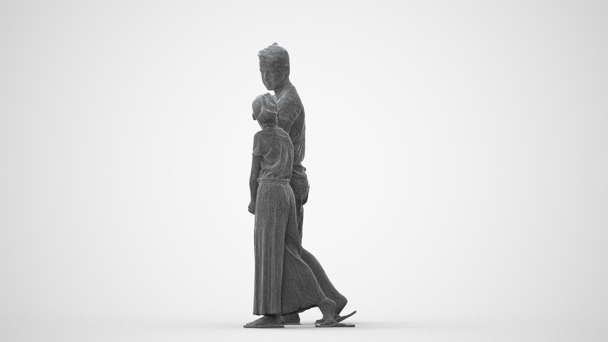realistic 3D human girl casual kids, archviz people FBX OBJ for Blender, square thumbnail