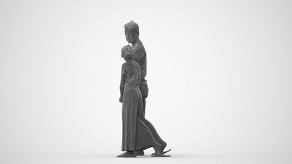 realistic 3D human girl casual kids, archviz people FBX OBJ for Blender, square thumbnail