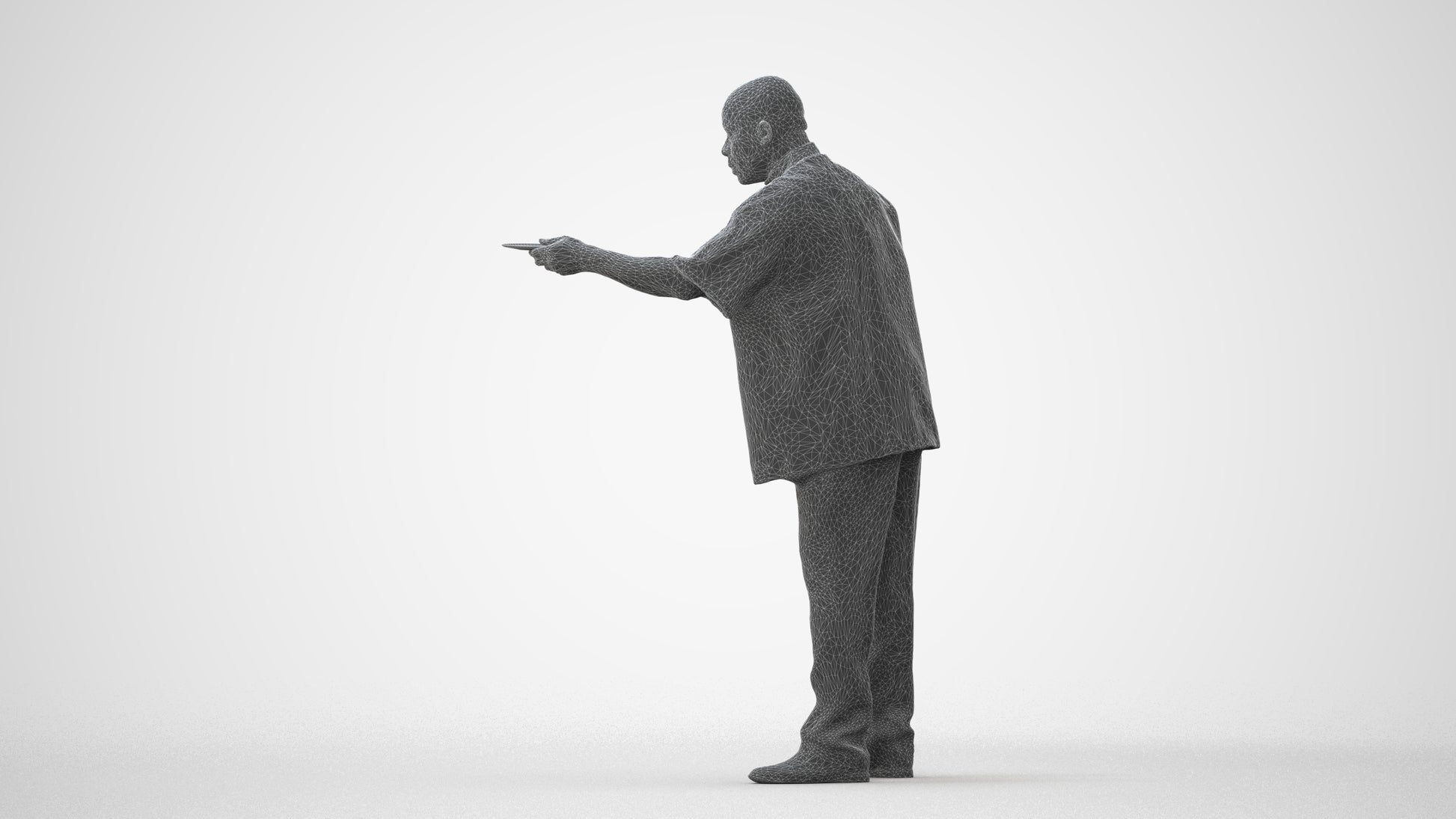 scanned 3D man hospitality, photogrammetry people for Enscape and V-Ray, square thumbnail