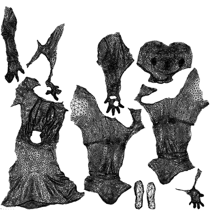 3D scanned boy kids casual, photorealistic archviz people for Enscape and SketchUp, wireframe top-down view