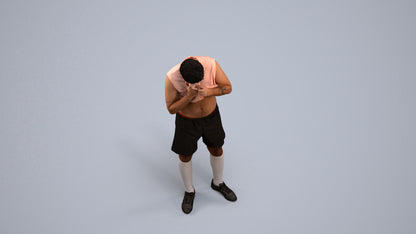 realistic 3D human man sport, archviz people FBX OBJ for Blender, back view render