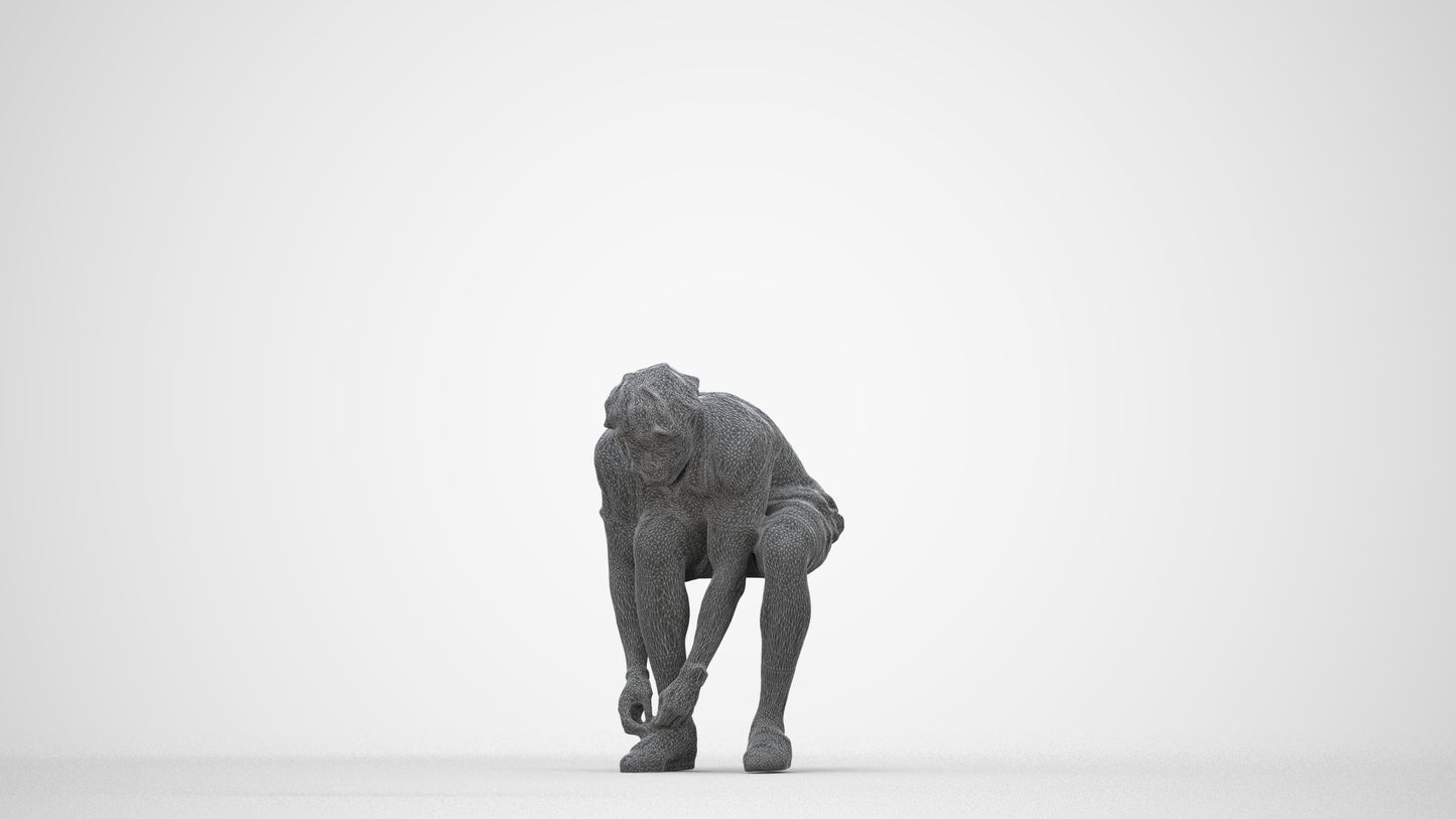 realistic 3D people man sport, render-ready for V-Ray and Corona, FBX OBJ, wireframe back view