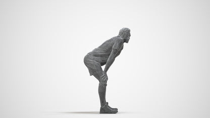realistic 3D man sport, scanned archviz people for Blender and 3ds Max, wireframe side view