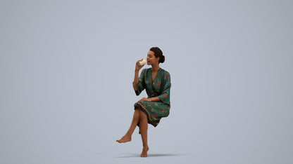 photogrammetry 3D woman casual bathroom, realistic human model archviz FBX, standing pose render