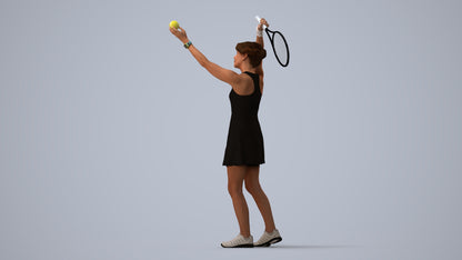 scanned 3D woman sport, photogrammetry people for Enscape and V-Ray, three-quarter view render