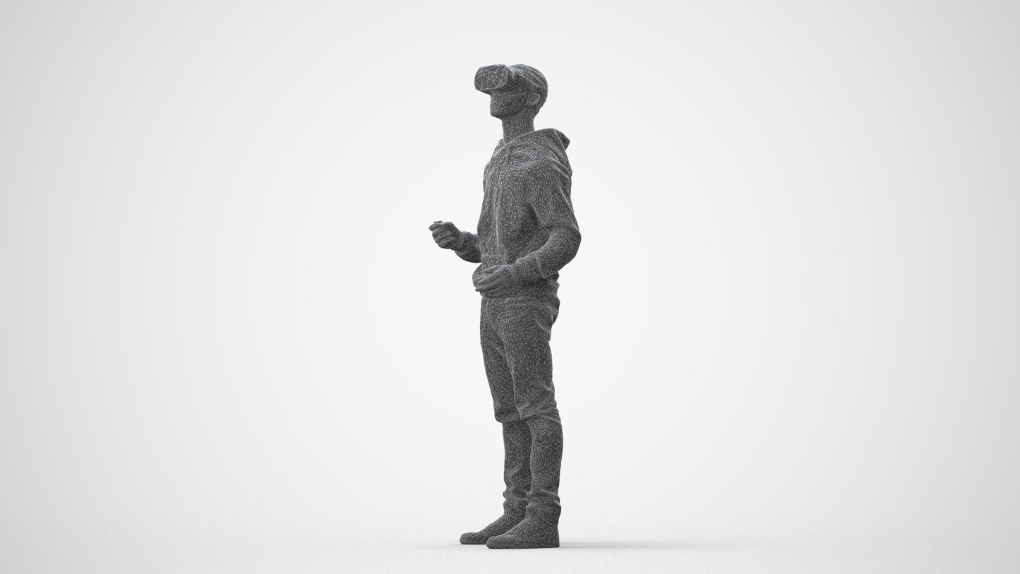 realistic 3D human boy casual kids, archviz people FBX OBJ for Blender, square thumbnail