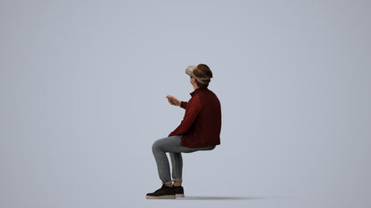 3D people model boy casual kids, scanned human for 3ds Max rendering, three-quarter view render