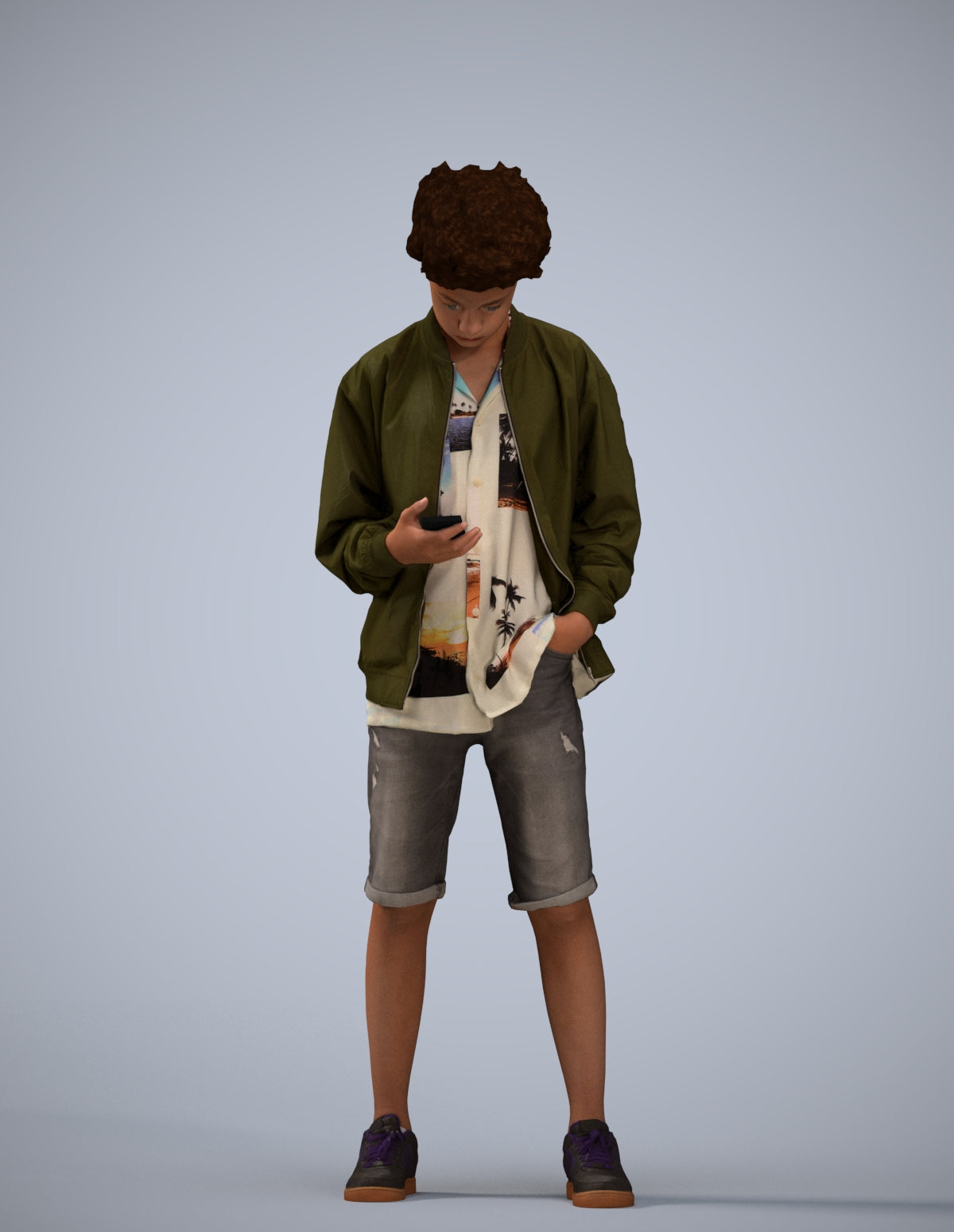 scanned 3D boy casual mix, photogrammetry people for Enscape and V-Ray
