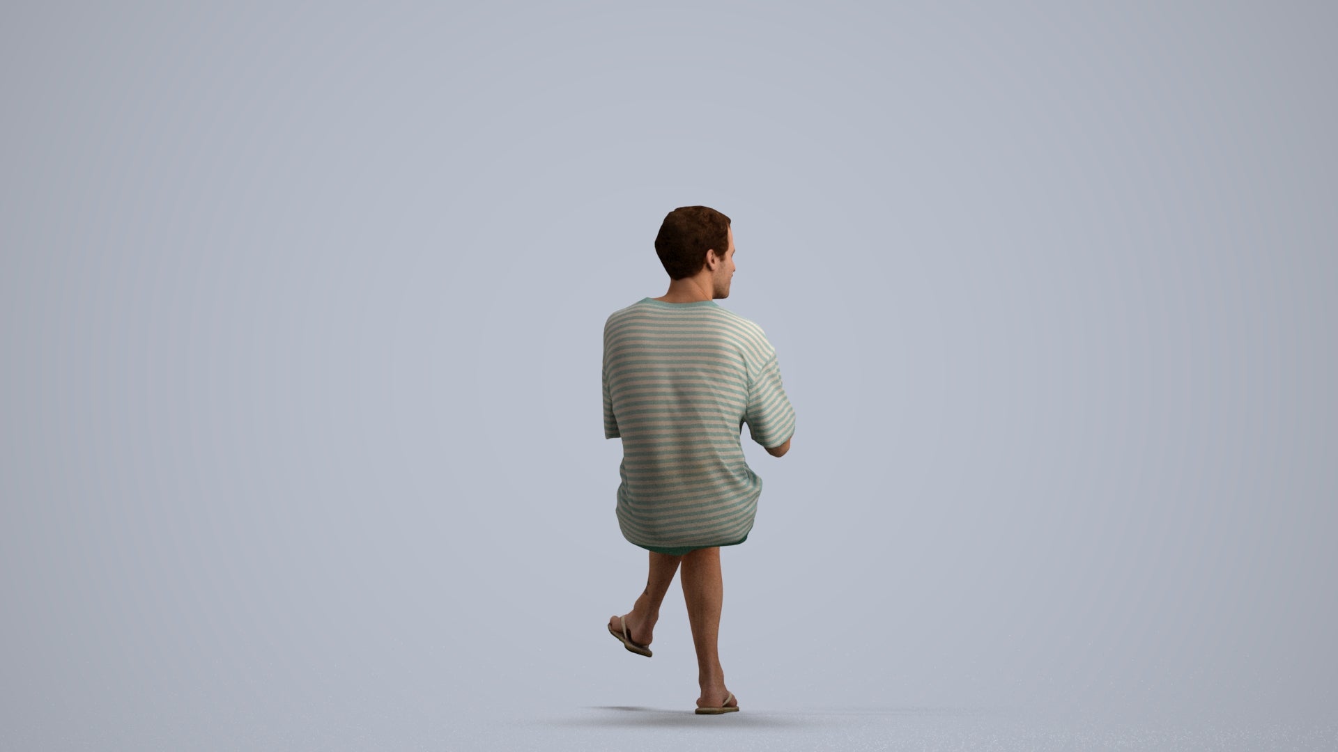 realistic 3D man casual sitting, scanned archviz people for Blender and 3ds Max, front view render