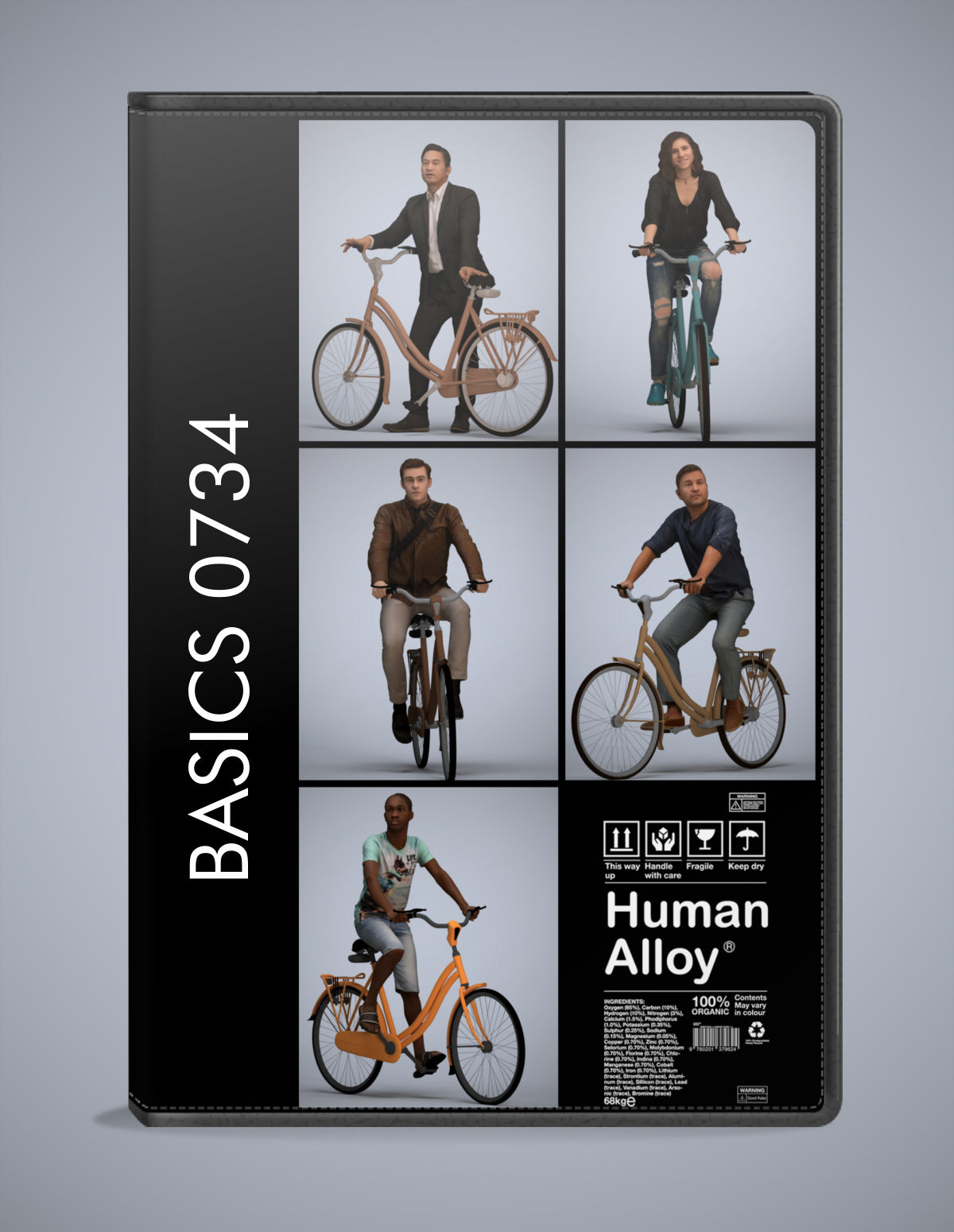 scanned 3D people cycling collection, 5 photogrammetry models for Enscape and V-Ray