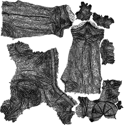3D human model man sport standing, photogrammetry scanned person for archviz, wireframe top-down view