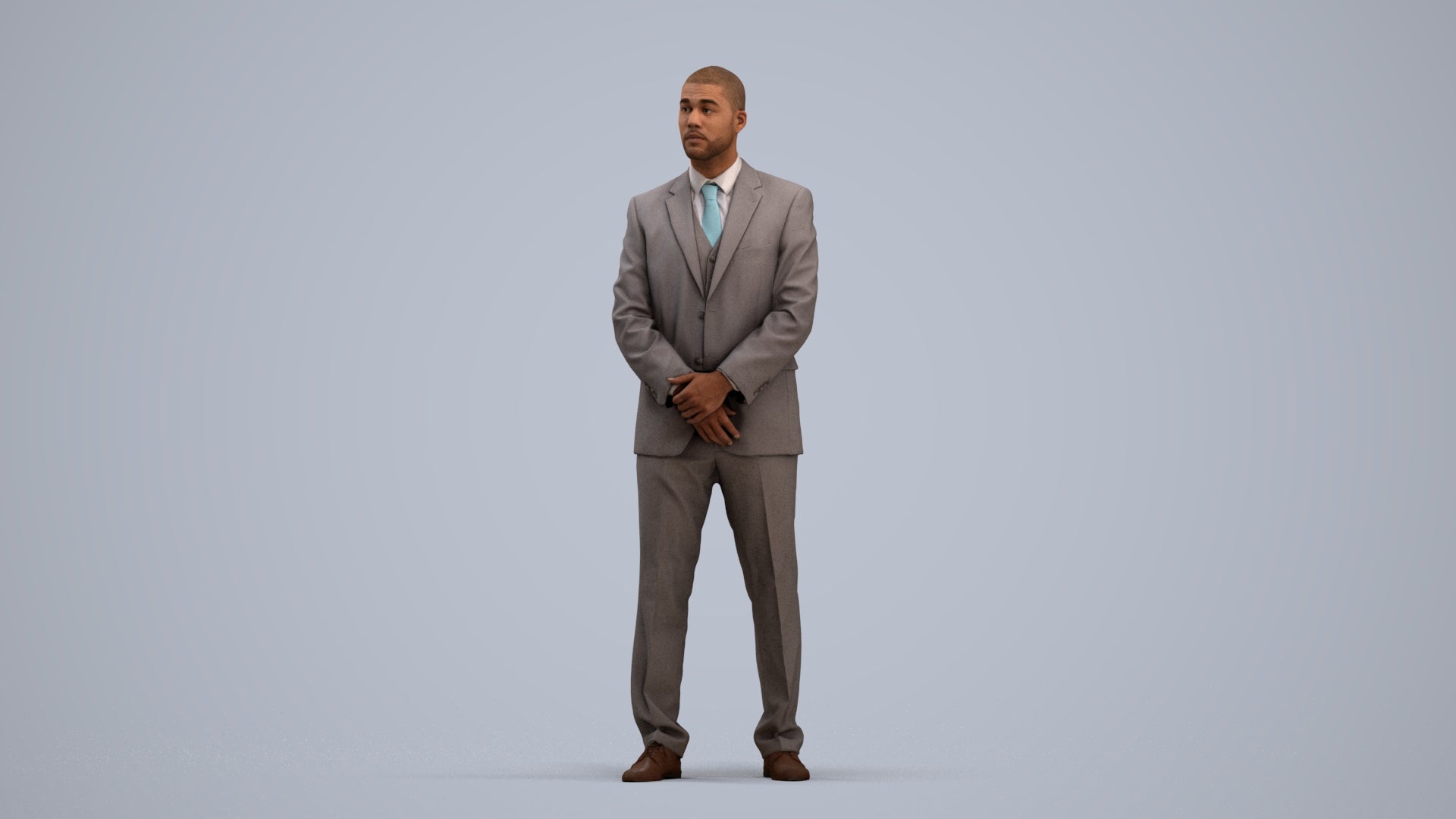 realistic 3D people man business, render-ready for V-Ray and Corona, FBX OBJ, standing pose render