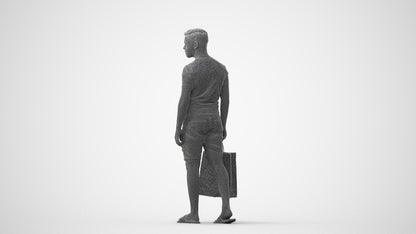 3D human model boy casual kids, photogrammetry scanned person for archviz, square thumbnail