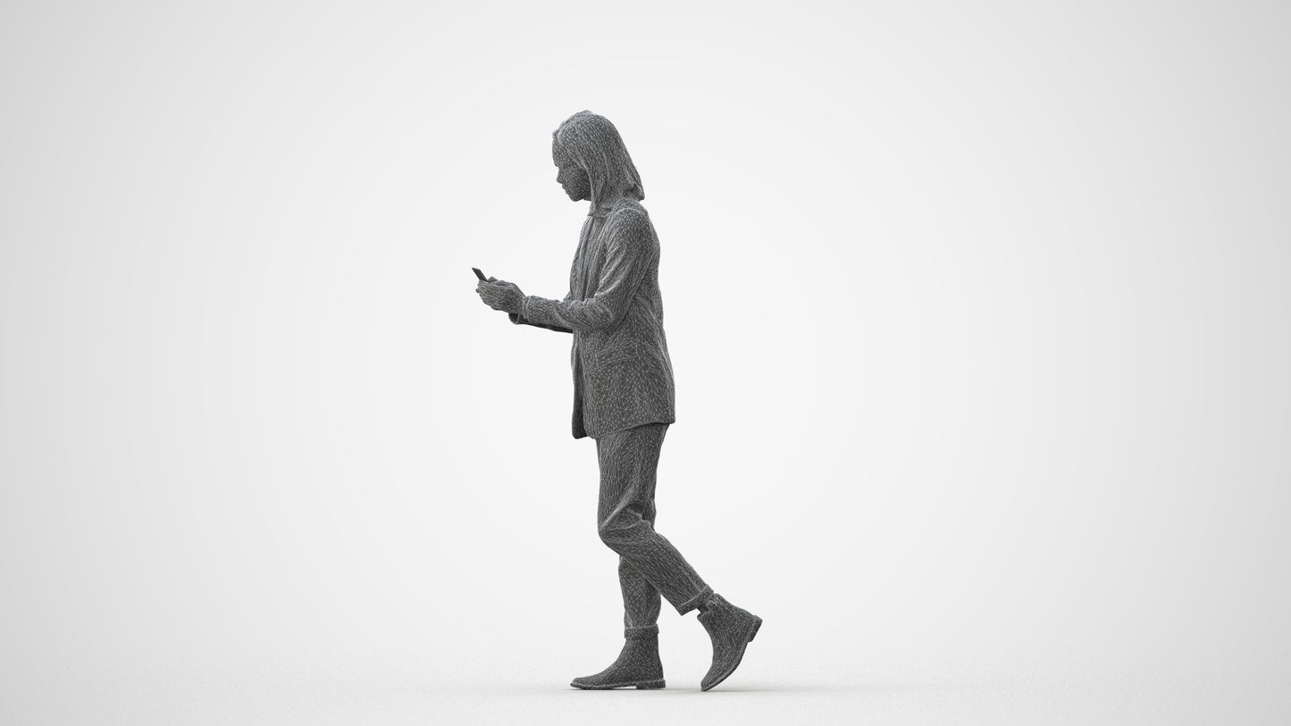 photogrammetry 3D woman business standing, realistic human model archviz FBX, square thumbnail