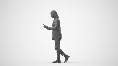 photogrammetry 3D woman business standing, realistic human model archviz FBX, square thumbnail