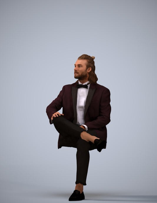 scanned 3D man formal formalaffairs, photogrammetry people for Enscape and V-Ray