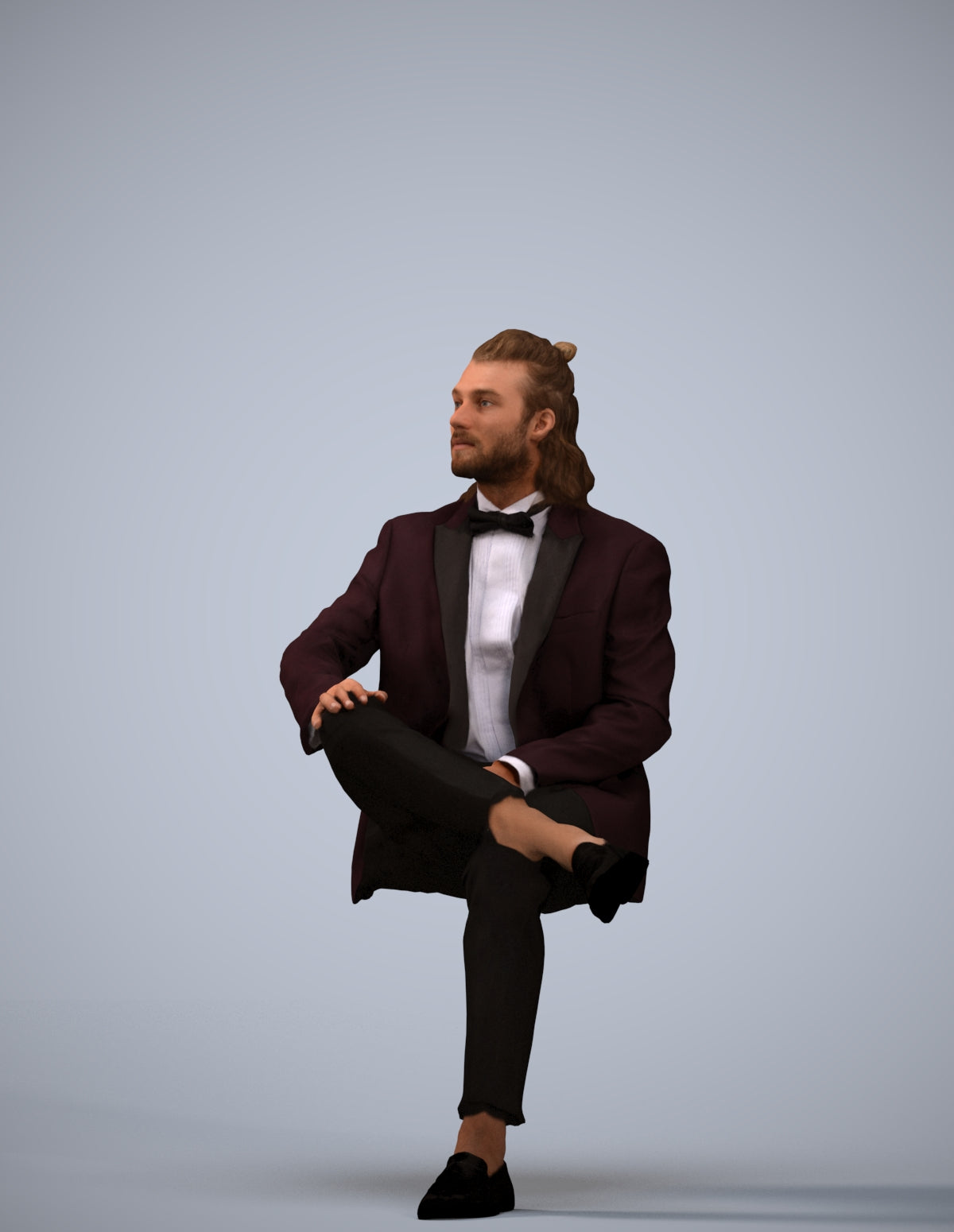 scanned 3D man formal formalaffairs, photogrammetry people for Enscape and V-Ray