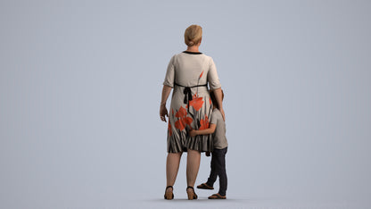photogrammetry 3D girl casual kids, realistic human model archviz FBX, front view render
