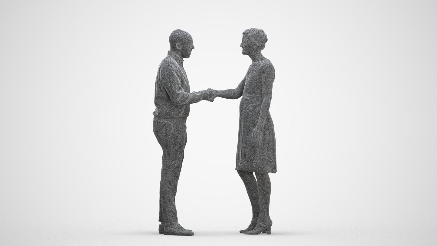 scanned 3D woman business, photogrammetry people for Enscape and V-Ray, three-quarter front view render