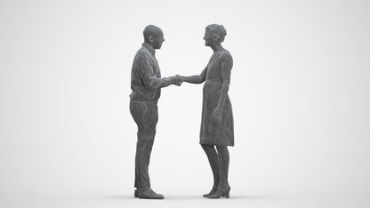 scanned 3D woman business, photogrammetry people for Enscape and V-Ray, three-quarter front view render
