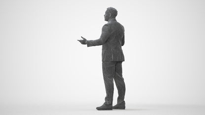 3D human model man business, photogrammetry scanned person for archviz, square thumbnail