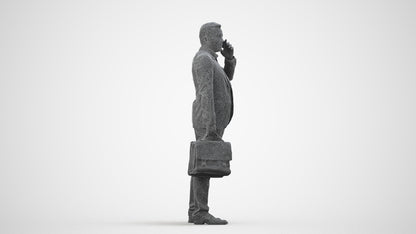 photogrammetry 3D man business, realistic human model archviz FBX, wireframe side view