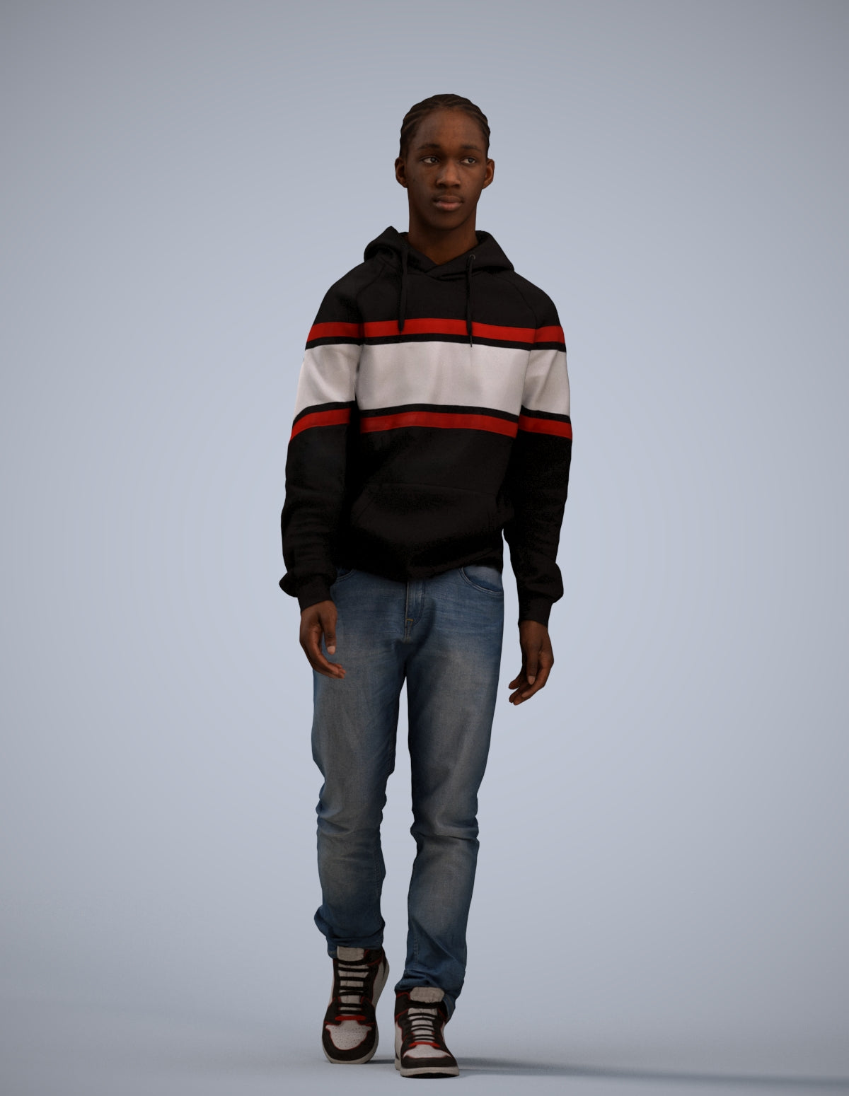 3D scanned boy kids casual, photorealistic archviz people for Enscape and SketchUp