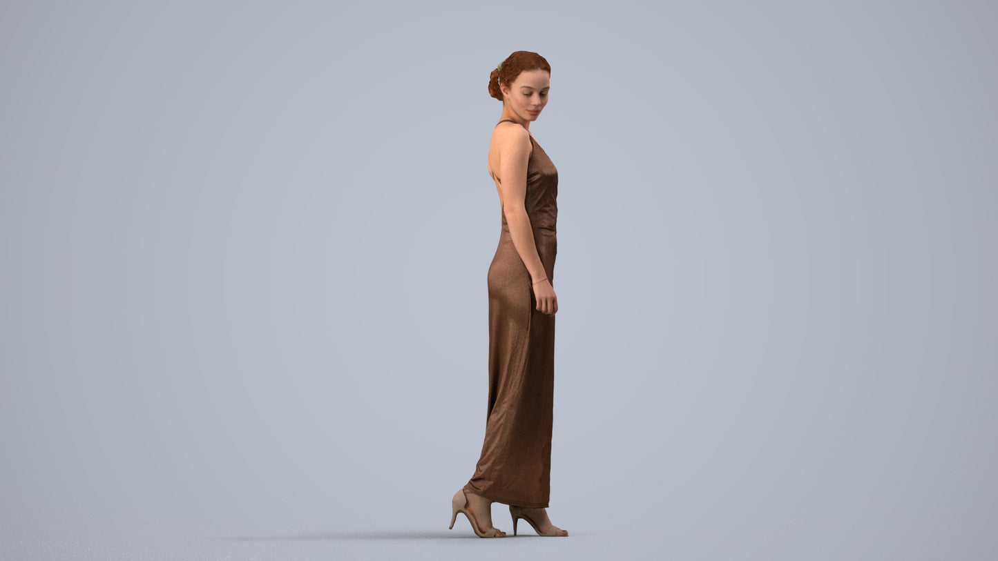 realistic 3D people woman formal formalaffairs, render-ready for V-Ray and Corona, FBX OBJ, side view render