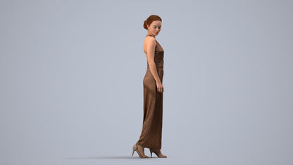 realistic 3D people woman formal formalaffairs, render-ready for V-Ray and Corona, FBX OBJ, side view render
