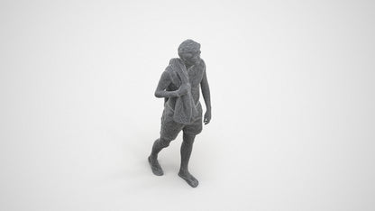 realistic 3D people man sport, render-ready for V-Ray and Corona, FBX OBJ, wireframe three-quarter view