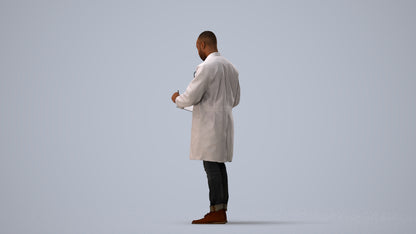 photogrammetry 3D man medical, realistic human model archviz FBX, three-quarter view render
