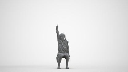 photogrammetry 3D girl kids, realistic human model archviz FBX, three-quarter front view render